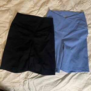 90 Degree Black and Blue Athletic Shorts